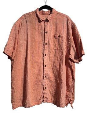Tommy Bahama Short Sleeve Button-Up Linen Shirt XXL Beach Resortwear Vacation